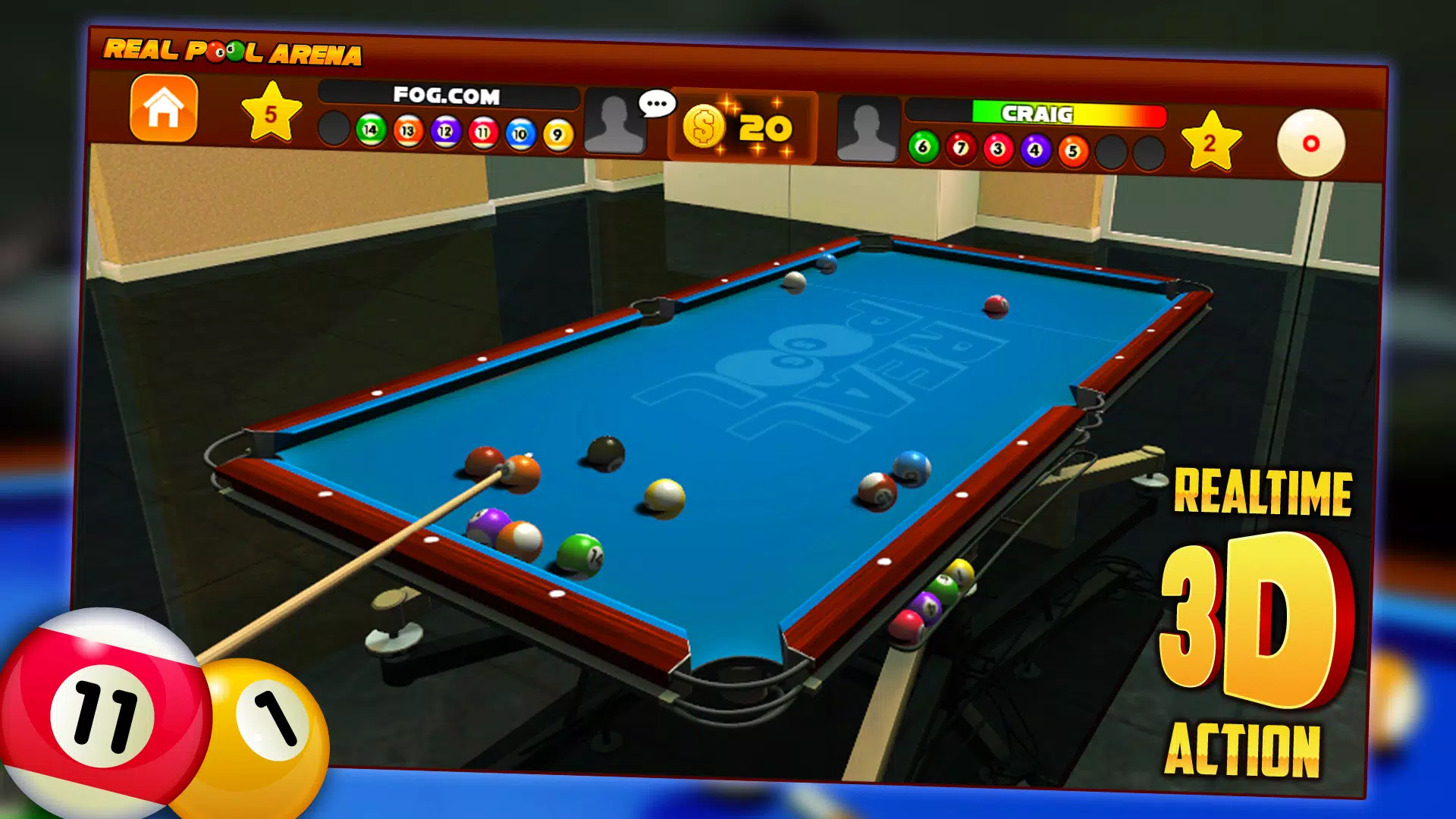 Jogo 3D Billiard 8 Ball Pool no Jogos 360