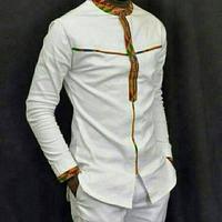 Chemise Pagne pour Homme - Modele Tenue Africaine Affiche