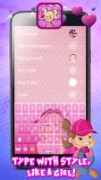 Cute Keyboards for Girls with Glitter Themes poster