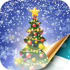 Árvore de Natal papel de parede animado com neve ícone