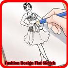 fashion design flat sketch icône