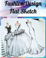 fashion design flat sketch постер