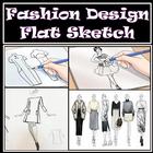 Fashion Design Flat Sketch أيقونة