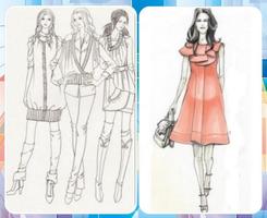 Fashion Design Flat Sketch Affiche