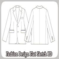Fashion Design Flat Sketch HD Affiche