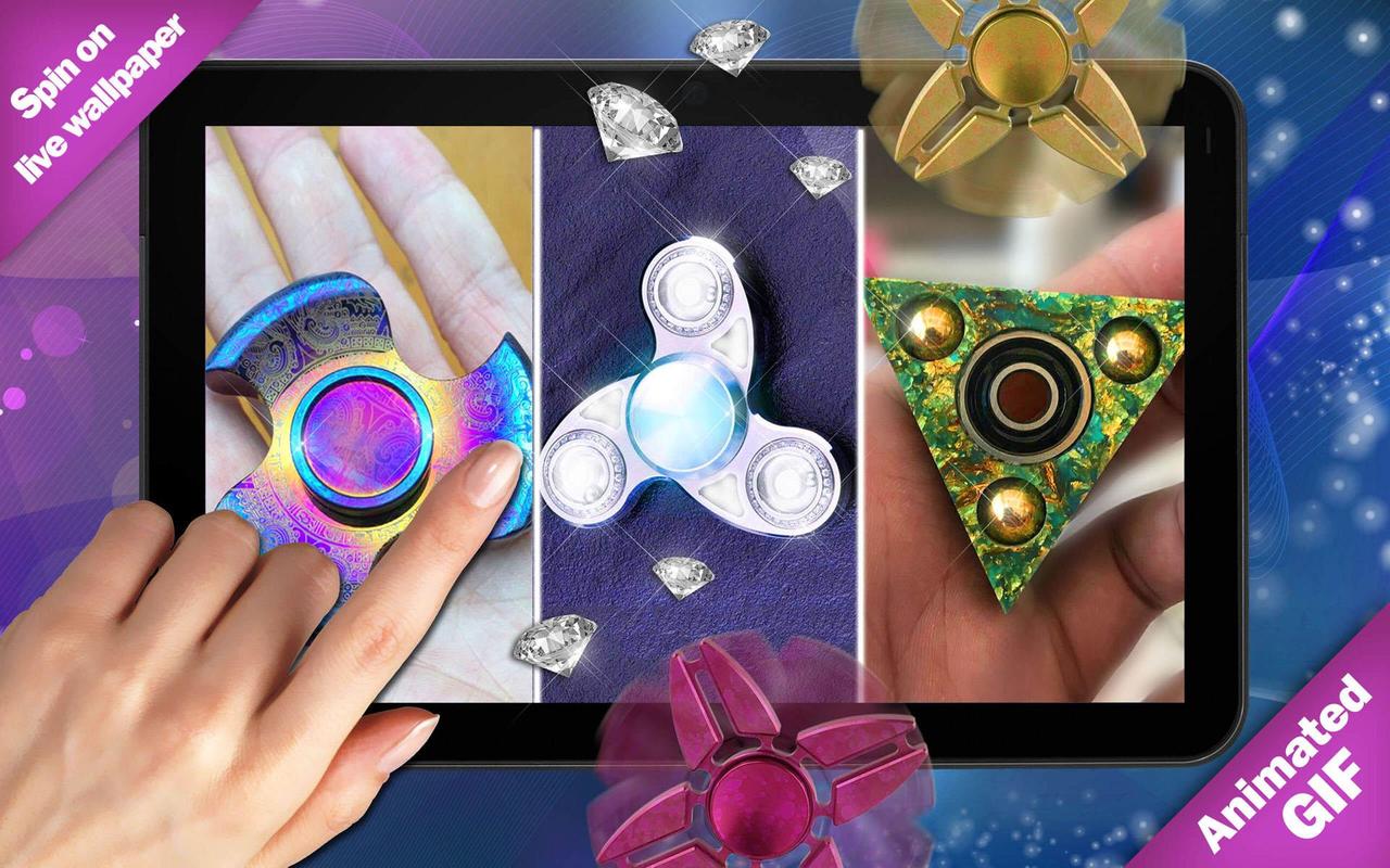 Fidget Spinner Wallpaper Animasi GIF Gambar Lucu For Android APK