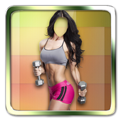 Fille fitness photomontage icon