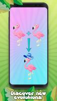 Flamingo Kawaii Evolusi dan Permainan Clicker screenshot 1