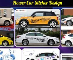 Flower Car Sticker Design Affiche