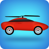 flying helicopter car icon