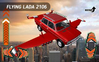 carro voador Lada 2106 Cartaz