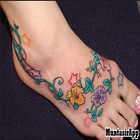 conception de tatouage pied icône