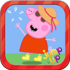 Pig Jumping pePPa Blocky Game Zeichen