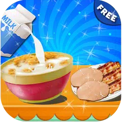 Скачать Corn Meal And Ham Bacon School Healthy Breakfast APK