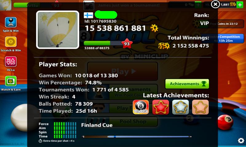 Coins 8 Ball Pool For Android Apk Download