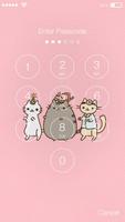 Kawaii Pusheen Cat Wallpapers Lock Screen Pattern स्क्रीनशॉट 1