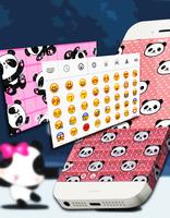 panda merah muda Keyboard emoji poster