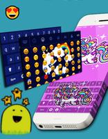 Rainbow Unicorn Keyboard Emoji Affiche