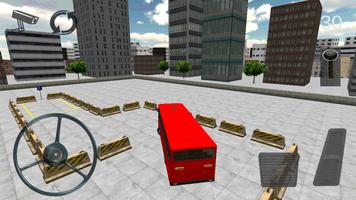 Парковка для автобусов 3D постер
