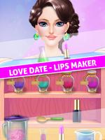 Lipstick Maker Makeup Salon - Date Love Story capture d'écran 1