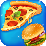 Pizza und Burger Spiele Zeichen
