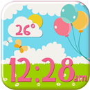 Девочки погода и часы виджет APK
