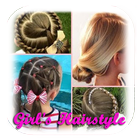 Girl's hairstyle to party icon