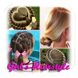 Girl's hairstyle to party icône