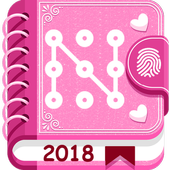 Secret diary with lock ikon