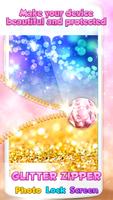 Glitter Zipper Photo Lock Screen Affiche