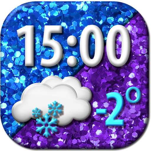 Glitter Weather Clock Widget