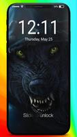 Black Wolf Fantasy Werewolf App Lock Screen Affiche