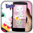 Lovely Cute Pink Cat keyboard Theme आइकन