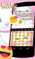 Lovely Cute Pink Cat keyboard Theme syot layar 1