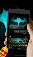 Bat Hero Blue Neon Keyboard Affiche