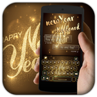 Happy New Year 2018 Go keyboard Gold Theme icon
