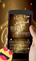 Happy New Year 2018 Go keyboard Gold Theme poster