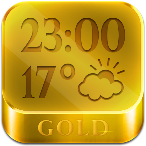 Gold Clock Weather Widget