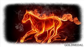 Horse Fire Wallpaper-poster