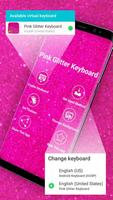 Pink Glitter Keyboard Affiche