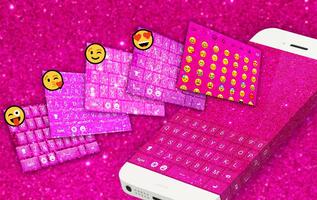 Pink Glitter Keyboard स्क्रीनशॉट 1