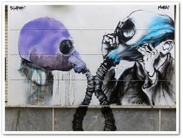 Graffiti Gas Mask Design Affiche
