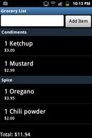 Grocery List screenshot 1