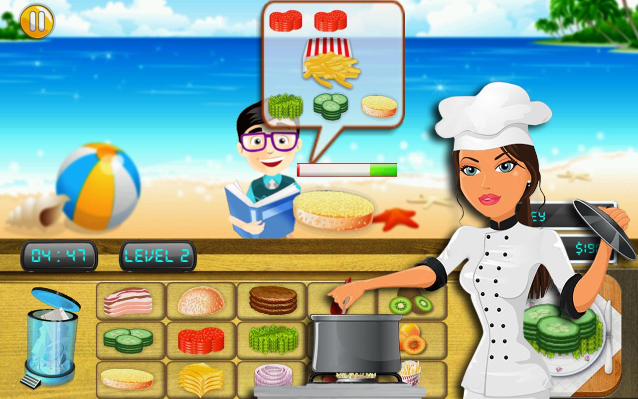 Cooking на андроид. Повар на пляже. Повар в бистро. Картинка повар на пляже. Cooking app.