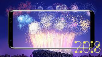 Happy New Year 2018 - Fireworks Live Wallpaper capture d'écran 2