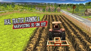 Véritable simulateur 3D tracteur récolte agricole Affiche