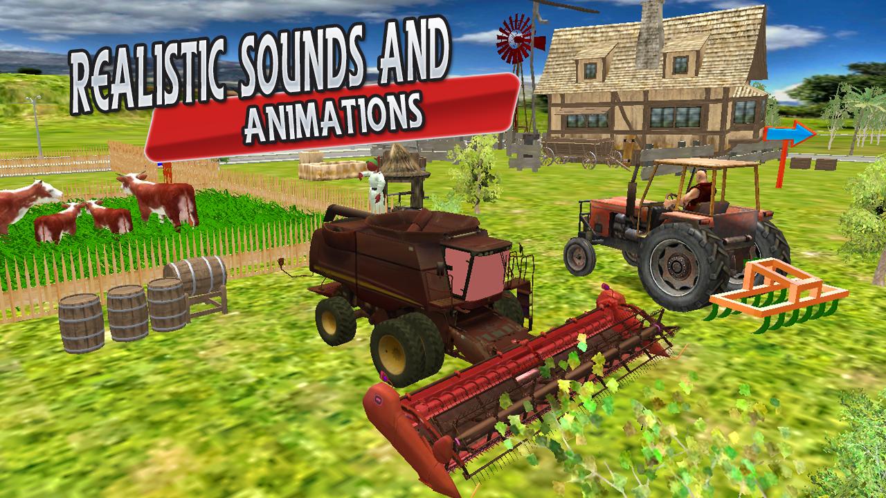 Tractor Farming 3d Simulator. Нас посёлок ферма трактор 3d.