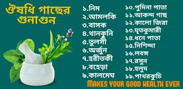 ঔষুধী গাছের গুনাগুন