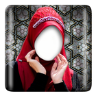 Hijab femme selfie éditeur icône