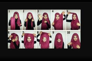 étape de la mode Hijabparétape Affiche